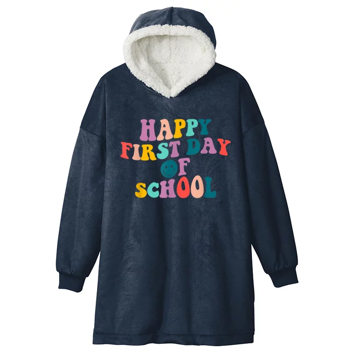 Happy First Day Of School Teacher Kids Welcome Back To School Hooded Wearable Blanket