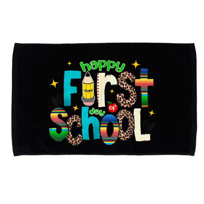 Happy First Day Of School Back To School Teacher Girl Boy Microfiber Hand Towel