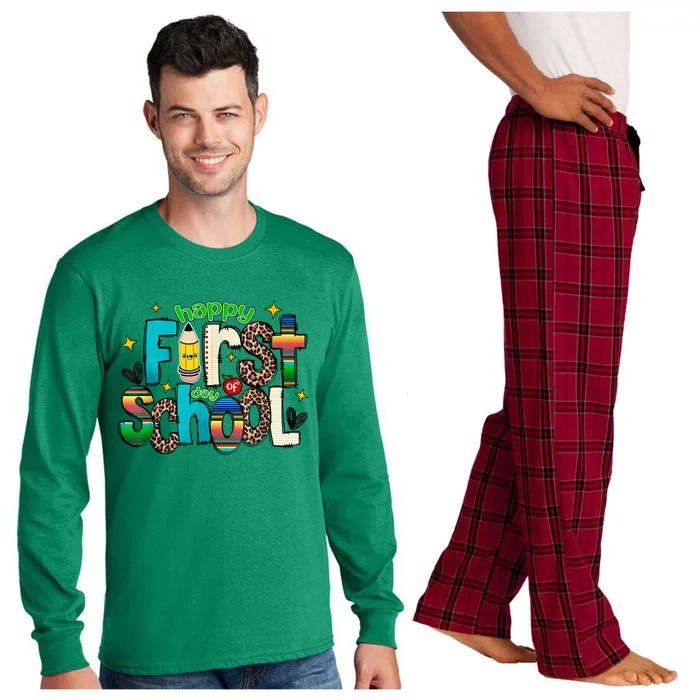 Happy First Day Of School Back To School Teacher Girl Boy Long Sleeve Pajama Set