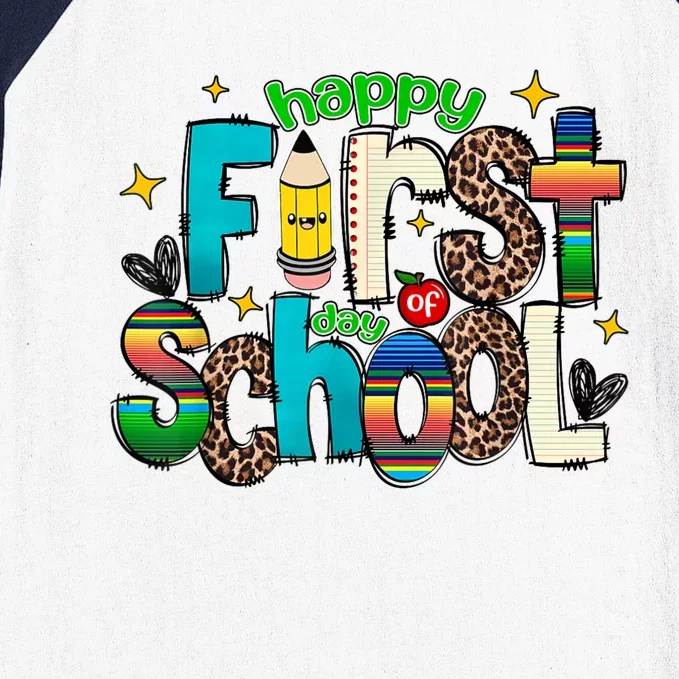 Happy First Day Of School Back To School Teacher Girl Boy Baseball Sleeve Shirt