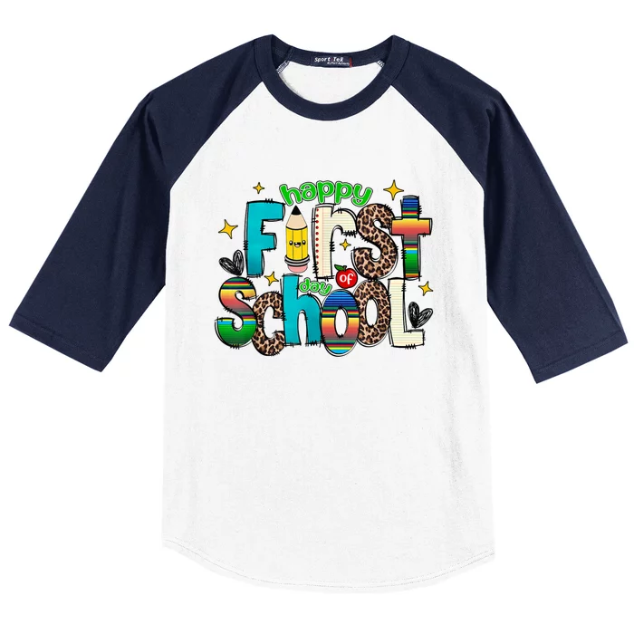 Happy First Day Of School Back To School Teacher Girl Boy Baseball Sleeve Shirt