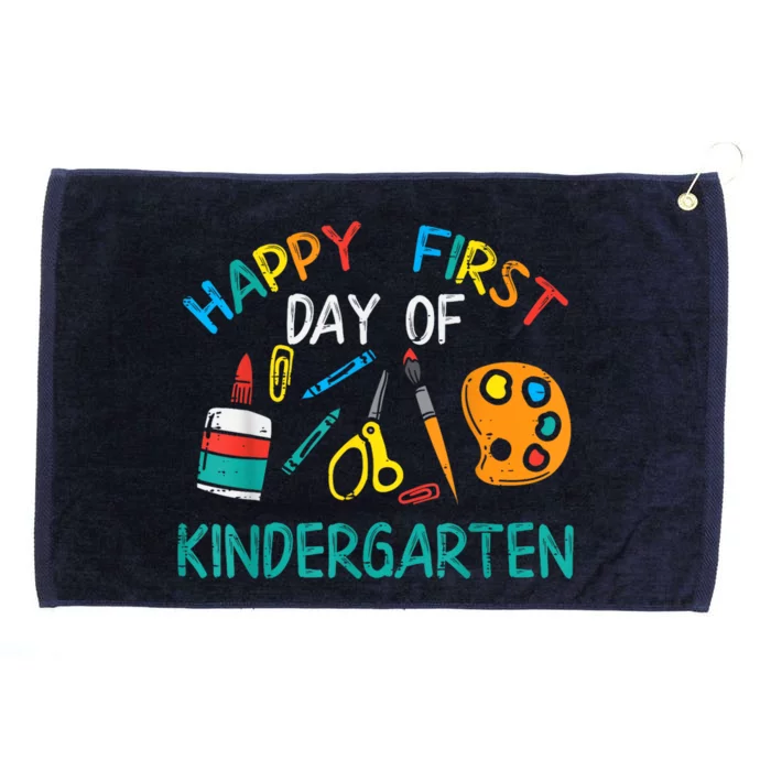 Happy First Day Of Kindergarten Back To Boy Girl Teacher Grommeted Golf Towel