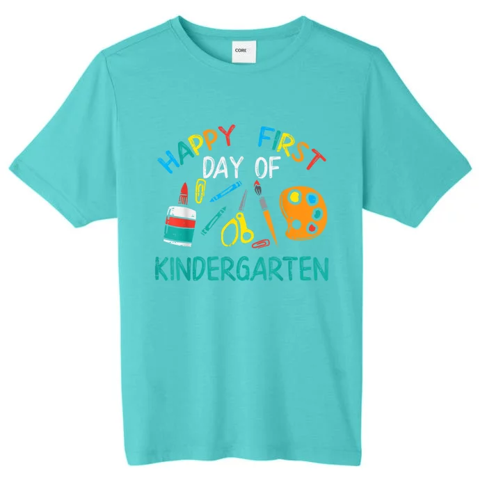 Happy First Day Of Kindergarten Back To Boy Girl Teacher ChromaSoft Performance T-Shirt