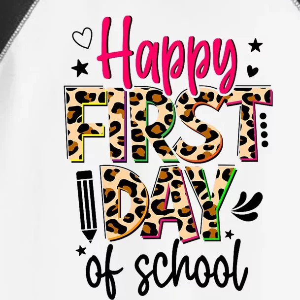 Happy First Day Of School Leopard Back To School Teacher Toddler Fine Jersey T-Shirt