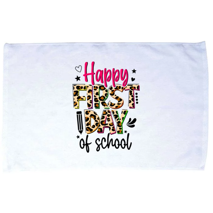 Happy First Day Of School Leopard Back To School Teacher Microfiber Hand Towel