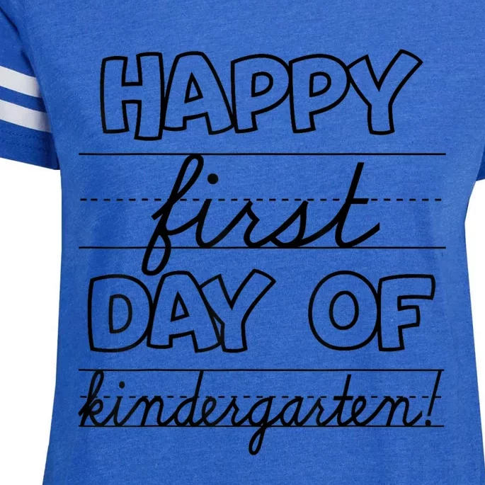 Happy First Day Of Kindergarten Kids Back To School Teachers Enza Ladies Jersey Football T-Shirt