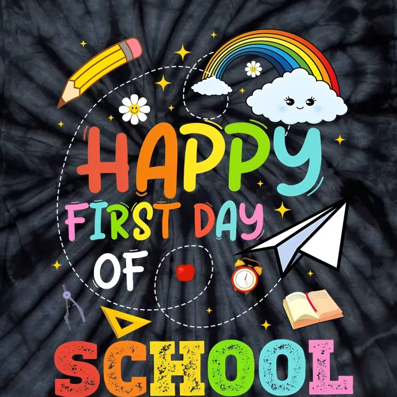 Happy First Day Of School Kindergarten Teacher Back To School Tie-Dye T-Shirt