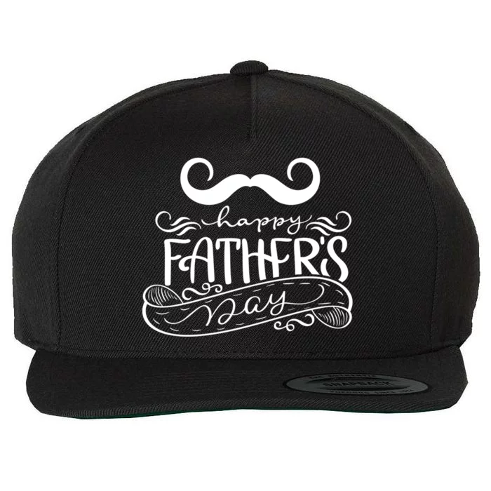 Happy Father's Day Dad Mustache Wool Snapback Cap