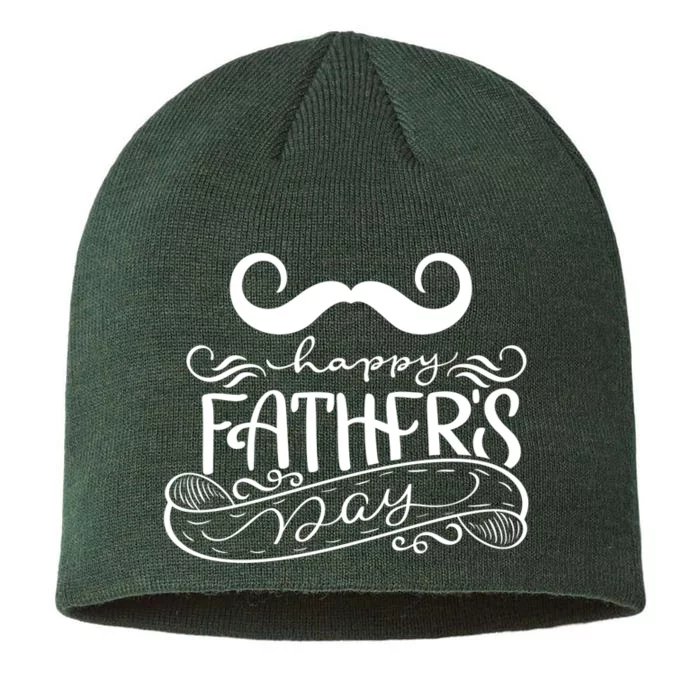 Happy Father's Day Dad Mustache 8 1/2in Sustainable Knit Beanie