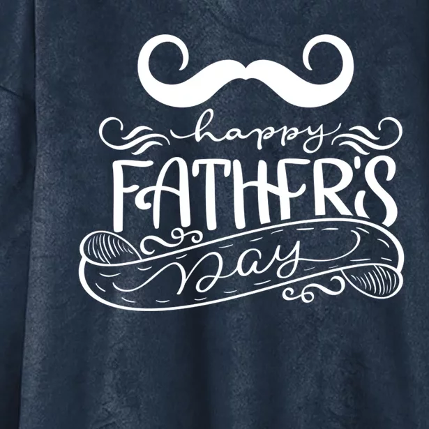 Happy Father's Day Dad Mustache Hooded Wearable Blanket