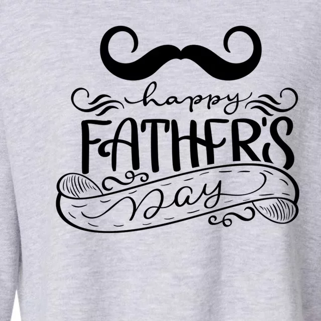 Happy Father's Day Dad Mustache Cropped Pullover Crew