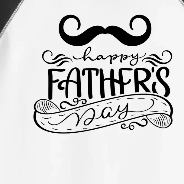 Happy Father's Day Dad Mustache Toddler Fine Jersey T-Shirt