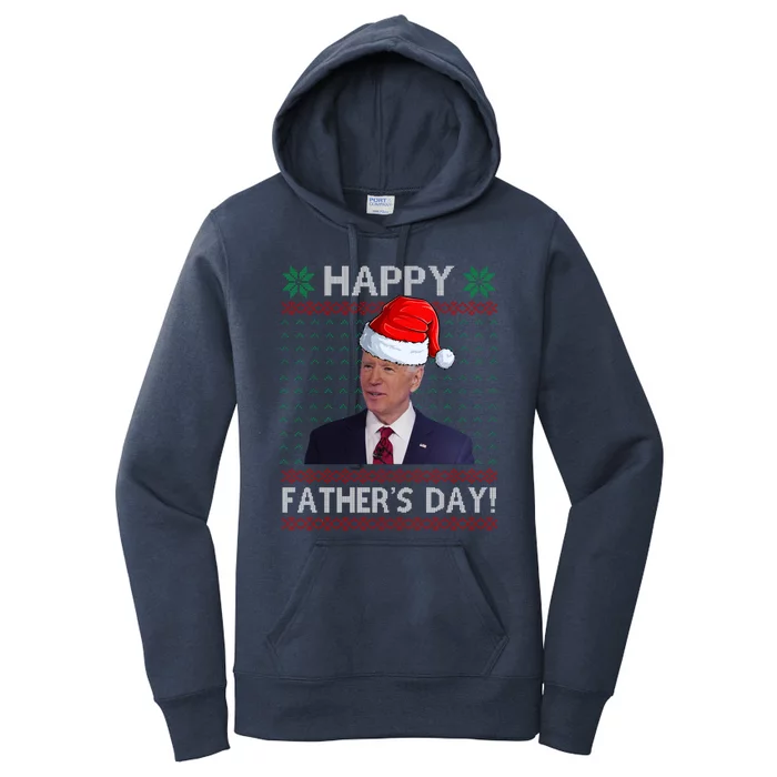 Happy Father's Day Funny Joe Biden Christmas Women's Pullover Hoodie