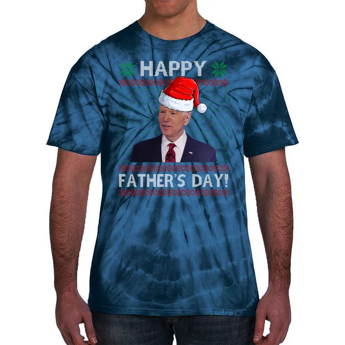 Happy Father's Day Funny Joe Biden Christmas Tie-Dye T-Shirt