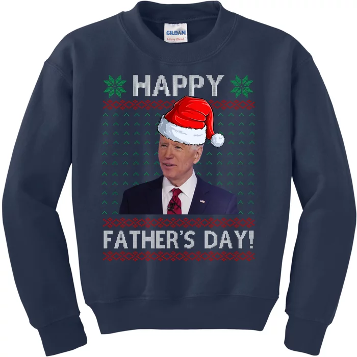 Happy Father's Day Funny Joe Biden Christmas Kids Sweatshirt