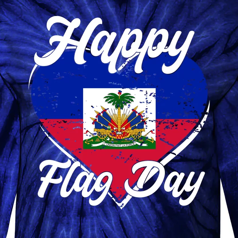 Happy Flag Day 1804 Haiti Haitian Independence Tie-Dye Long Sleeve Shirt