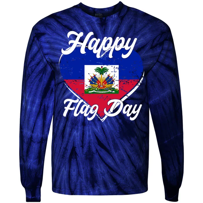 Happy Flag Day 1804 Haiti Haitian Independence Tie-Dye Long Sleeve Shirt