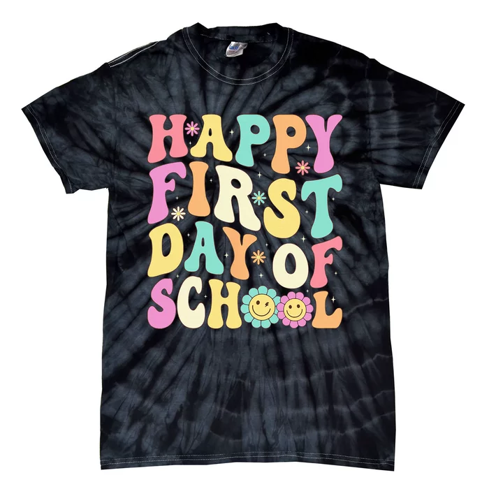 Happy First Day Of School Teachers Back To School Tie-Dye T-Shirt