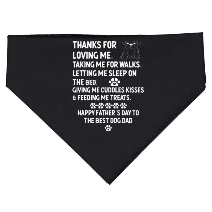 Happy Fathers Day Dog Dad From Daughter And Son For Dad Men USA-Made Doggie Bandana