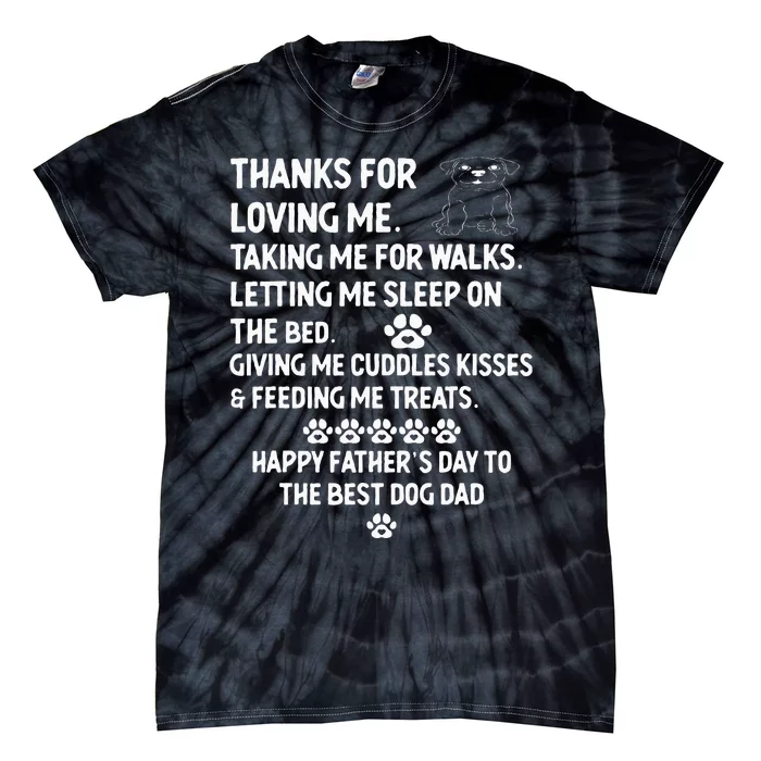 Happy Fathers Day Dog Dad From Daughter And Son For Dad Men Tie-Dye T-Shirt