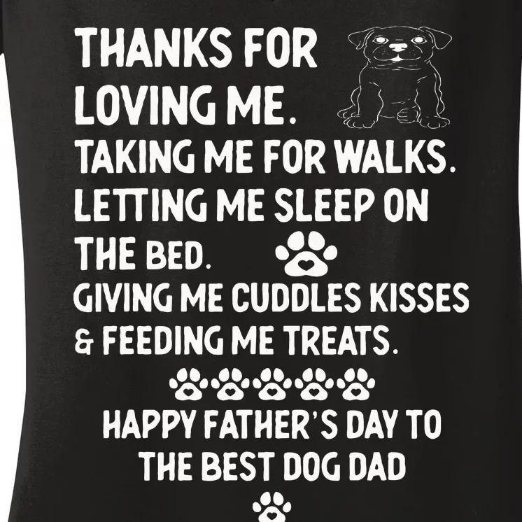 Happy Fathers Day Dog Dad From Daughter And Son For Dad Men Women's V-Neck T-Shirt