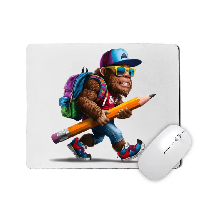 Happy First Day Of School Bigfoot Back To School Teacher Mousepad