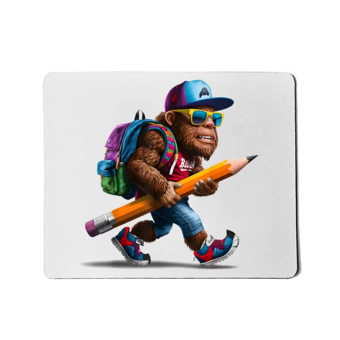 Happy First Day Of School Bigfoot Back To School Teacher Mousepad