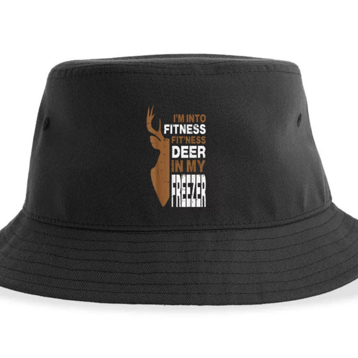 Hunting Fitness Deer In Freezer Funny Hunter Sustainable Bucket Hat