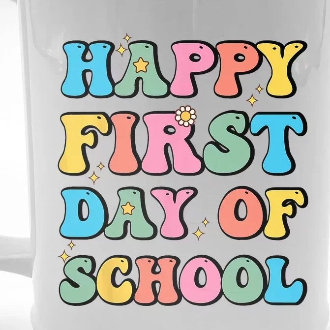 Happy First Day Of School Teachers Back To School Front & Back Beer Stein