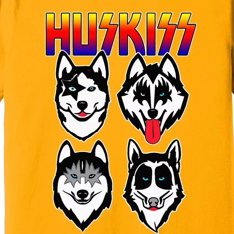 Huskiss Funny Dogs Puppy Rock Rockin Premium T-Shirt