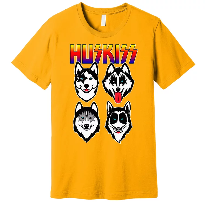 Huskiss Funny Dogs Puppy Rock Rockin Premium T-Shirt