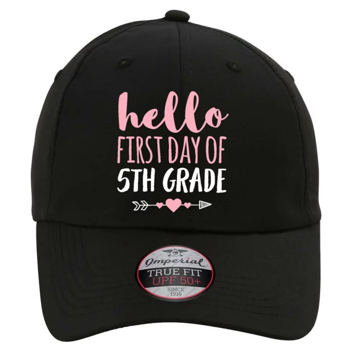 Hello First Day Of 5th Grade Teacher Student Arrow The Original Performance Cap