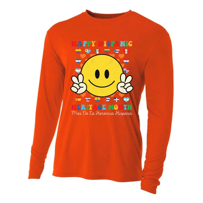 Happy First Day Of Hispanic Heritage Month Countries Flags Cooling Performance Long Sleeve Crew