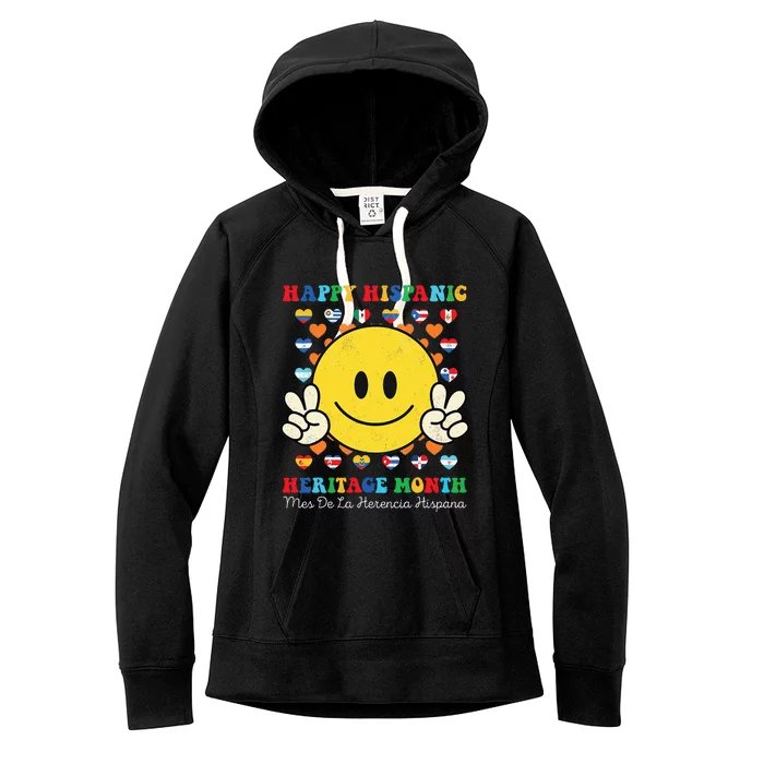 Happy First Day Of Hispanic Heritage Month Countries Flags Women's Fleece Hoodie