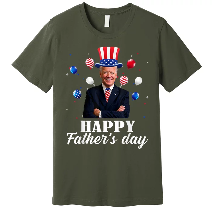 Happy Fathers Day 4th Of July Anti Joe Biden Support Trump Premium T-Shirt