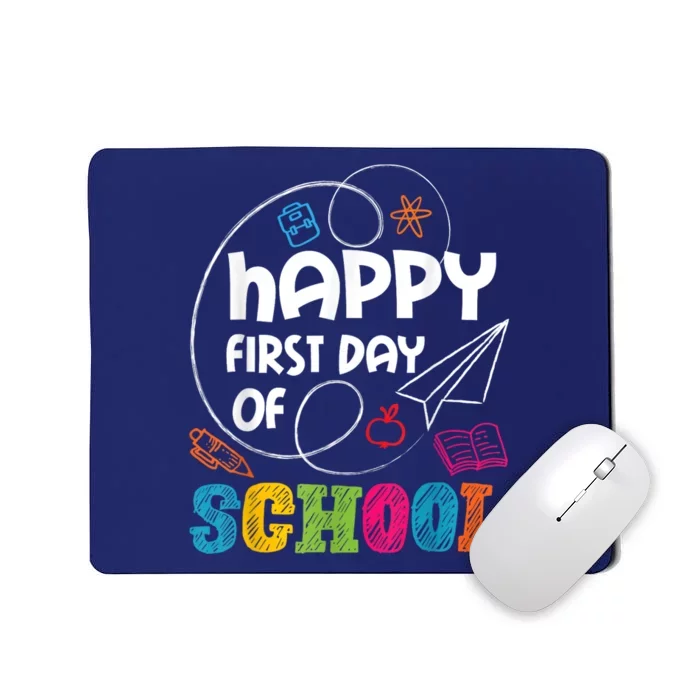 Happy First Day Of School Teacher Student Kindergarten Mousepad