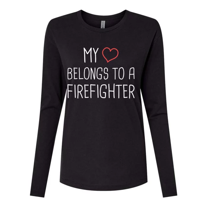 Heart Fire Departt And Fire Fighter / Firefighter Gift Womens Cotton Relaxed Long Sleeve T-Shirt