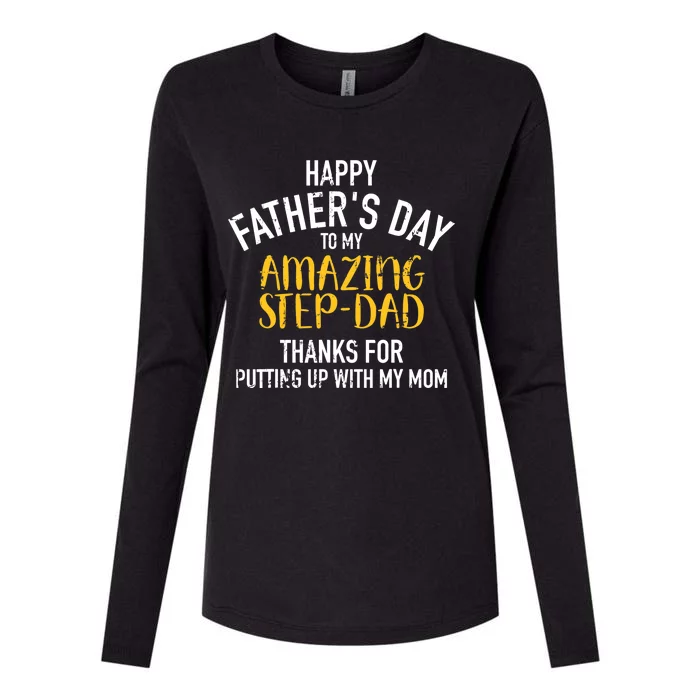 Happy father's day step dad Womens Cotton Relaxed Long Sleeve T-Shirt