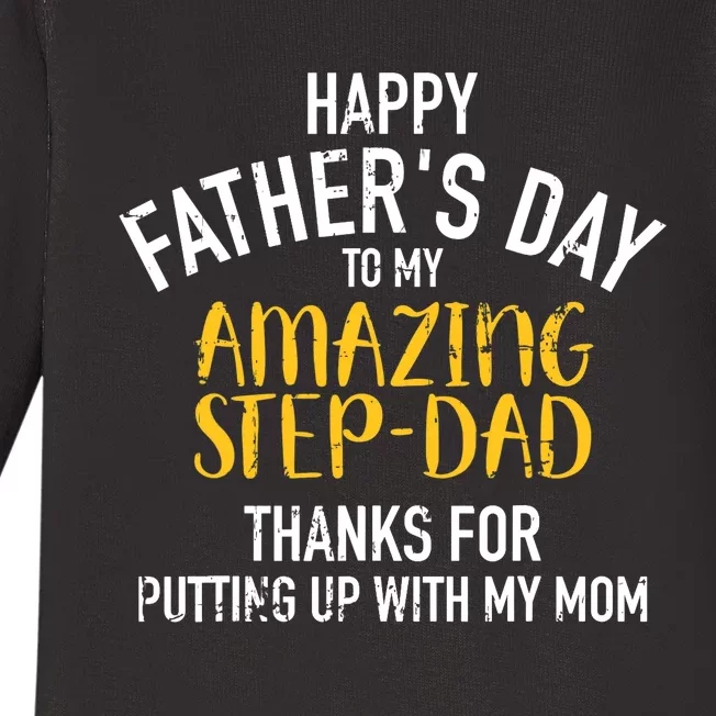 Happy father's day step dad Baby Long Sleeve Bodysuit