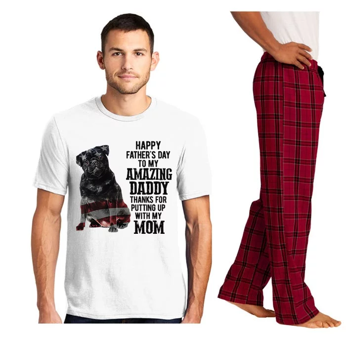 Happy Father's Day To My Amazing Daddy Black Pug Dog Pajama Set