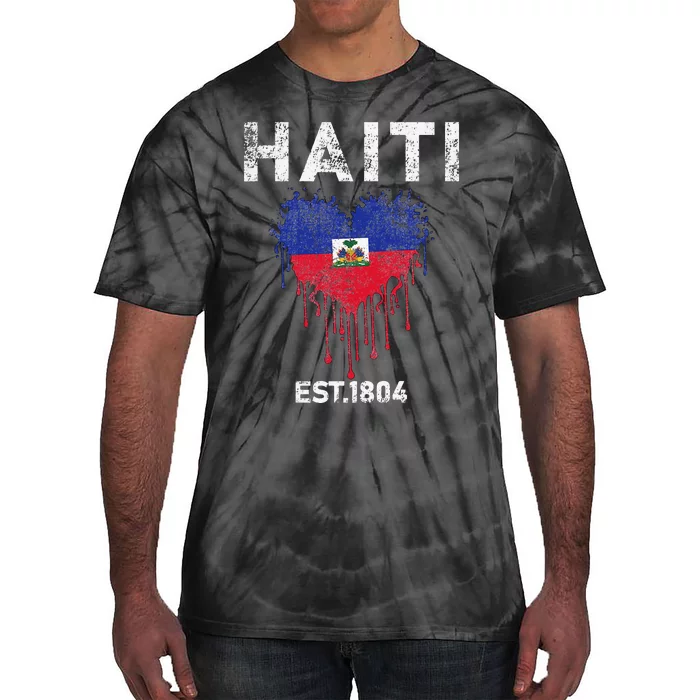 Haiti Flag Day Haitians Flag Pride Tie-Dye T-Shirt