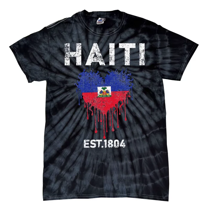 Haiti Flag Day Haitians Flag Pride Tie-Dye T-Shirt