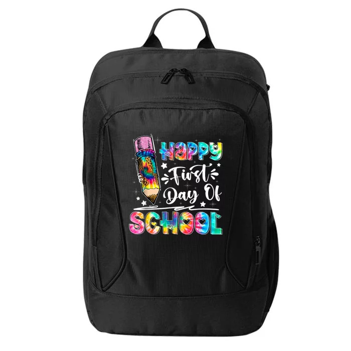 Happy First Day Of School Tie Dye Teacher Kids Back To School City Backpack