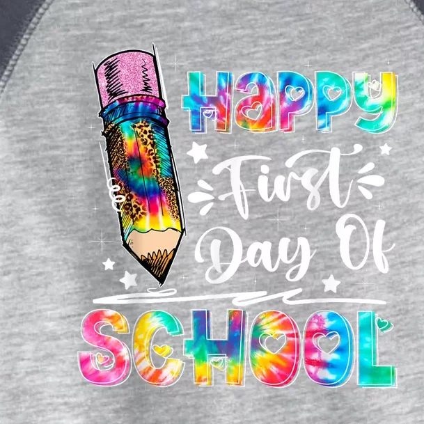 Happy First Day Of School Tie Dye Teacher Kids Back To School Toddler Fine Jersey T-Shirt