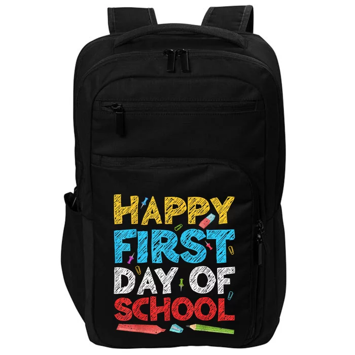 Happy First Day Of School Back To School Impact Tech Backpack