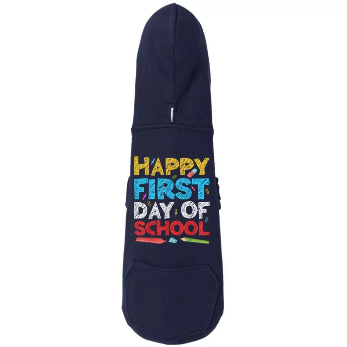 Happy First Day Of School Back To School Doggie 3-End Fleece Hoodie