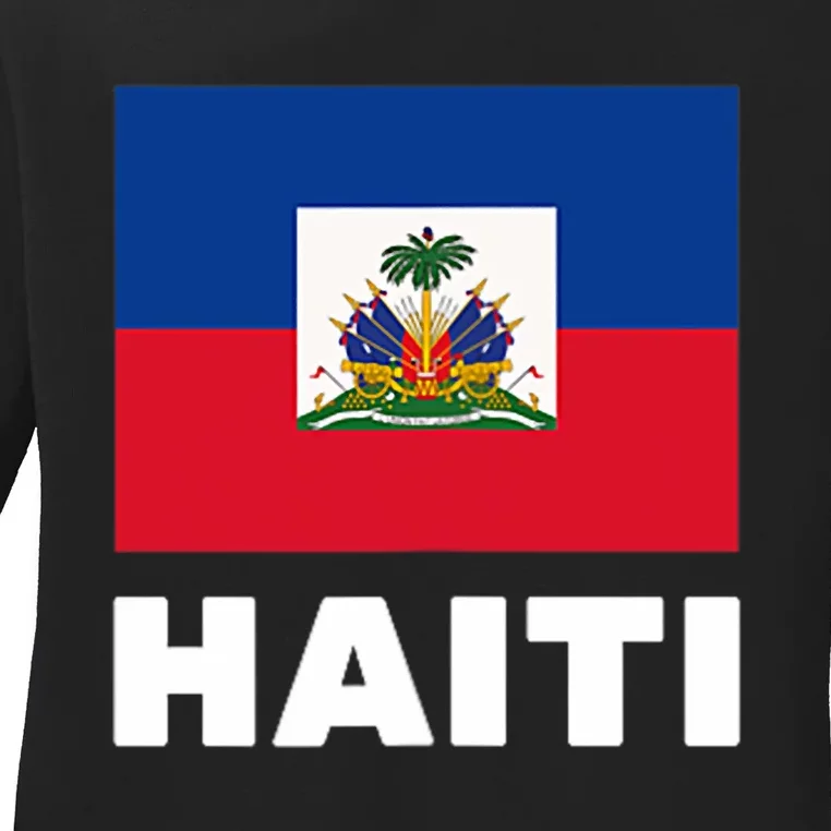 Haitian Flag Day Cool Haiti Flag Pride Ladies Long Sleeve Shirt