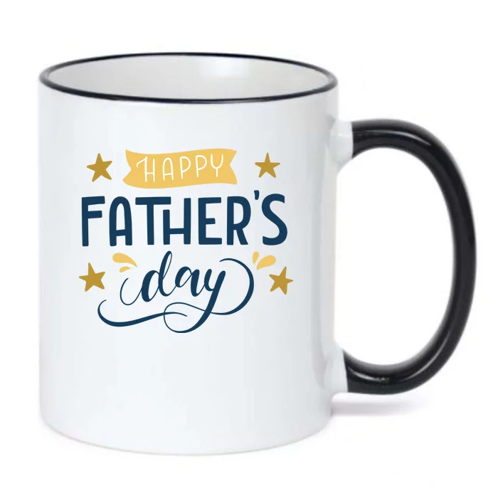 Happy Fathers Day Celebration Gift Black Color Changing Mug