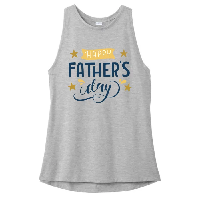 Happy Fathers Day Celebration Gift Ladies Tri-Blend Wicking Tank