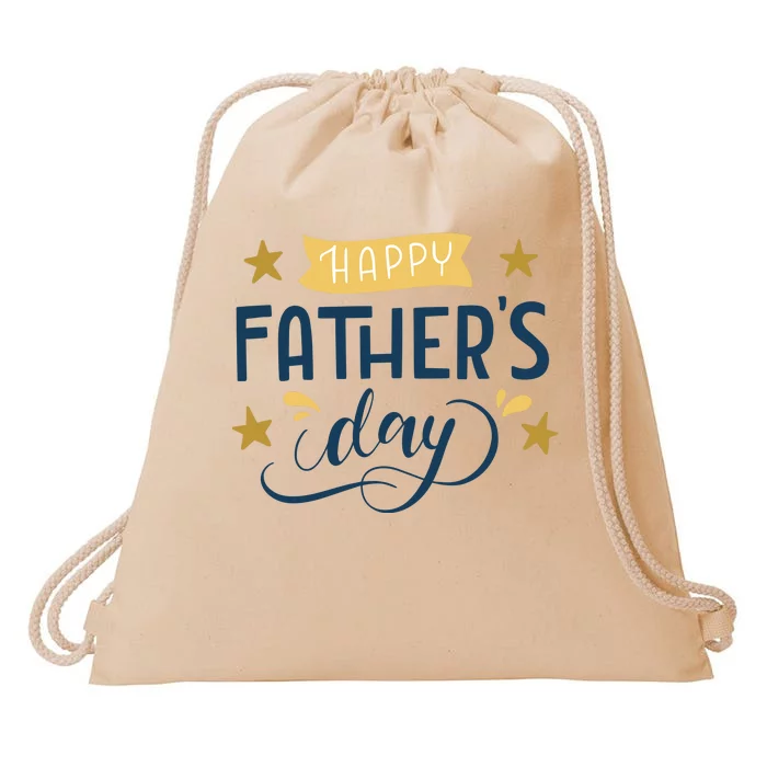 Happy Fathers Day Celebration Gift Drawstring Bag